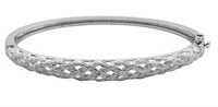 Diamond Accent Basket Weave Cuff Bracelet