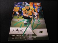 Trey Lance signed ROOKIE football card COA