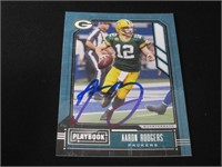 Aaron Rodgers signed football card COA