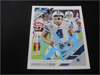 Dak Prescott signed football card COA