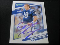 Peyton Manning signed football card COA