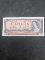 Bank of Canada 1954 $2 Two Dollars