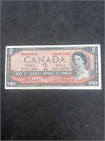 Bank of Canada 1954 $2 Two Dollars