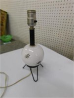 Retro milk glass & metal lamp
