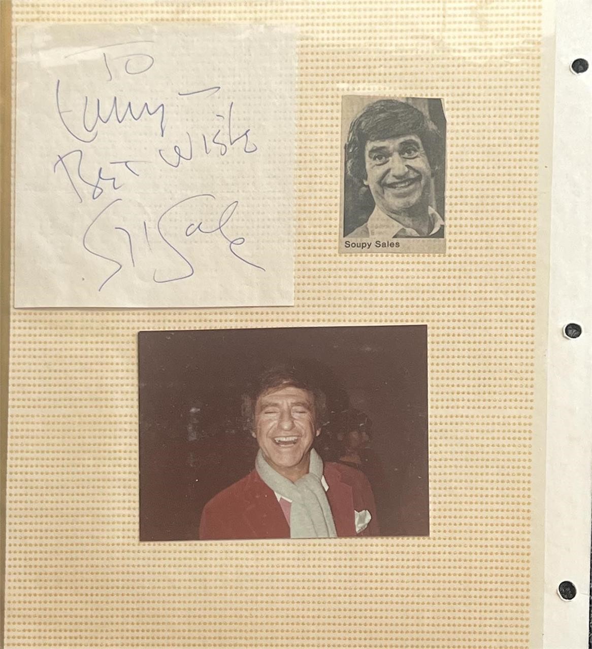 Soupy Sales signed photo album page