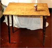 Vintage Wood Table with Spindle Legs