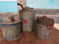 VINTAGE GAS CANS IN GOOD SHAPE