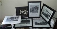 Ansel Adams black and white prints 5 are framed -