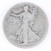 1917 US WALKING LIBERTY SILVER HALF DOLLAR