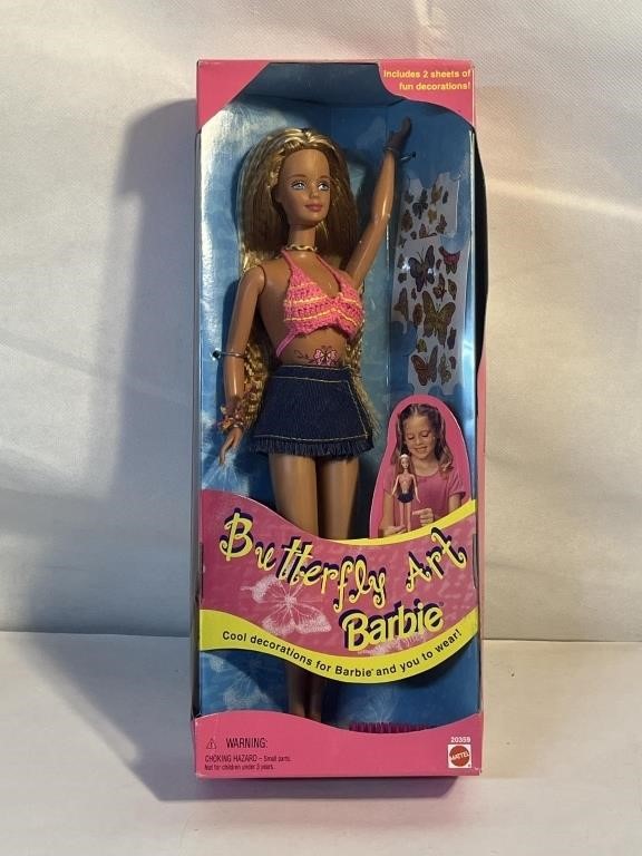 1998 BUTTERFLY ART BARBIE NEW IN BOX