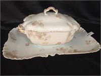 Covered Soup Tureen & Large Platter, Marked H&C