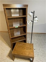 Bookcase, End Table, Tree Lamp