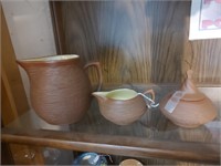 3 pcs Brown Pigeon Forge Pottery