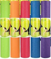 5 Pack Yoga Mats 68x24 Inches  5mm  5 Colors