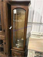 Lighted curio cabinet w/ glass shelves, 15W x 66T