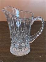 Crystal pitcher approximately 8" tall
