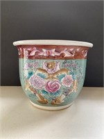 Colorful Floral Porcelain Jardiniere Planter