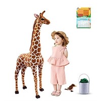 BRINJOY Giant Giraffe Stuffed Animal Set, 47 Inch
