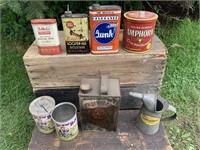 LOT OF TINS F.W. DEVOE/WHIZ CAN/SWING SPOUT CAN
