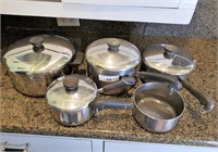 (6) Revere Ware Copper Clad Stainless Cookware