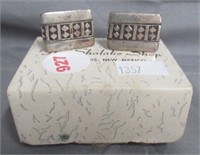 Pair of sterling Silver cuff links, unmarked.