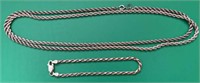 30" Sterling Silver Rope Twist Necklace