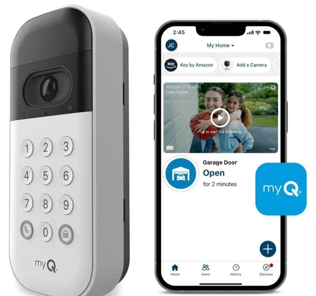 My Q smart garage video keypad
