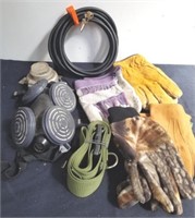 Gloves, respirators, some kind of belt and some