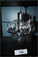 VINTAGE PARK SHERMAN PUMP DECANTER DRINK SET