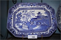 ANTIQUE BLUE WILLOW TRAY