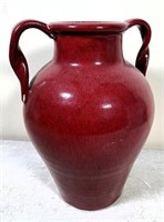 15" red pottery vase
