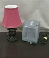 Box-14" Table Lamp & Fan Forced Heater