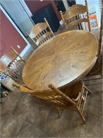 Wood table with claw feet with 5 chairs