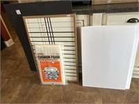 Dry erase board and black foam poster board and