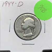 1944-D WASHINGTON SILVER QUARTER