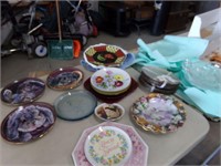 tote full of decorative plates