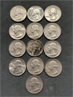 13x The Bid 1964 Silver Quarters