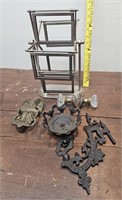 Cast Iron Bracket Lamp, Brass Door Knocker, Photo