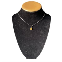 2.00ct Yelllow White Diamond Square Fancy Necklace