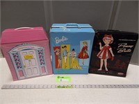 Vintage doll cases with some contents