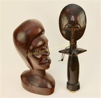 WEST AFRICAN BUST AND A FERTILITY FIGURE