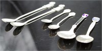 Six various silver souvenir spoons