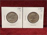 1980D/80P USA Susan B Anthony $1 Coins