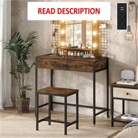 Furniouse 33 W Vanity Desk  Mirror & Lights