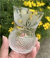 Edinburgh Thistle Cut Crystal Whiskey Glass