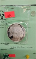 1 Oz Silver Bullion Round - American Buffalo