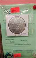 1891 Morgan Silver Dollar