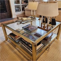 Brass Table w/ Decor & Coffe Table Books