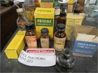 LOT OF VINTAGE MEDICINE BOXES AND BOTTLES