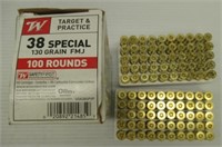 (100) Rounds of Winchester 38 special 130 grain